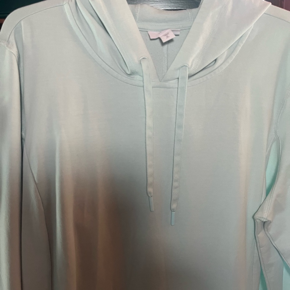 J. Jill Light Mint Green Pullover Hoodie - Picture 3 of 3